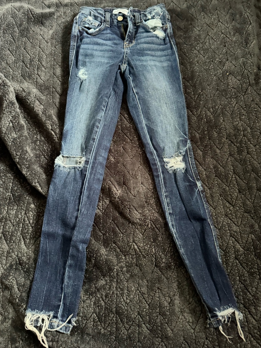 Flying Monkey Dark Blue Distressed Skinny Jeans